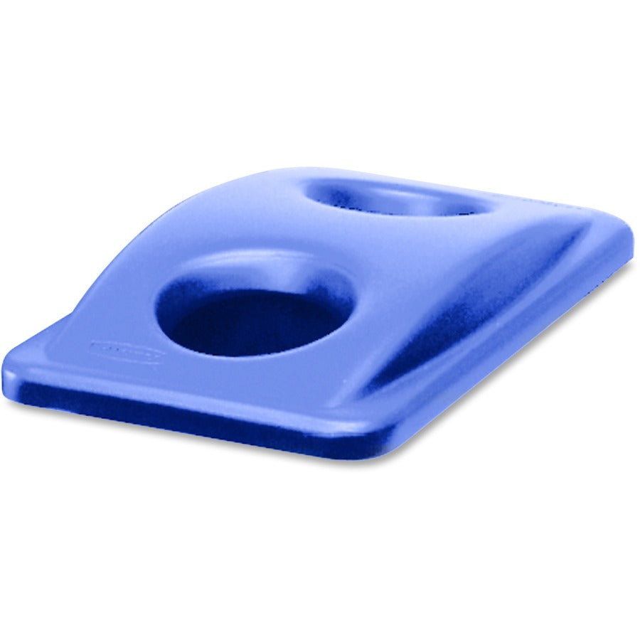 Rubbermaid Commercial Slim Jim Bottle/Can Recycling Top - Rectangular - Blue - 4 / Carton