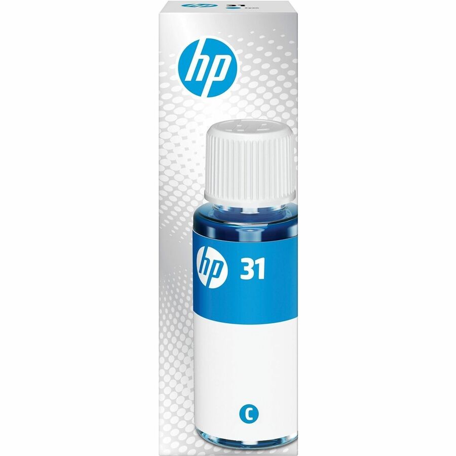 HP 31 70-ml Cyan Original Ink Bottle, 1VU26AN - Inkjet - Cyan - 8000 Pages - 70 mL Cyan - High Yield - 1 Each