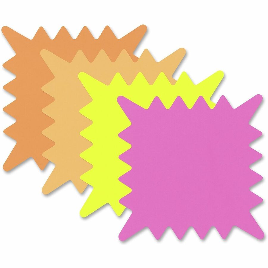 Cosco 5x5 Fluorescent Die-cut Sign - 5.3" Width - Square Shape - Fluorescent, Sturdy, Durable, Die-cut - Card Stock - Fluorescent - 1 Each