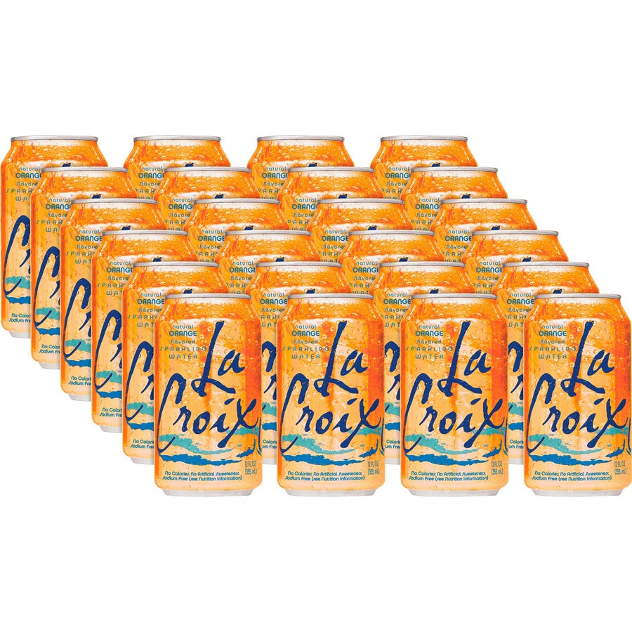 LaCroix Orange Flavored Sparkling Water - 12 fl oz (355 mL) - Orange - 12/Pack - 2 / Carton