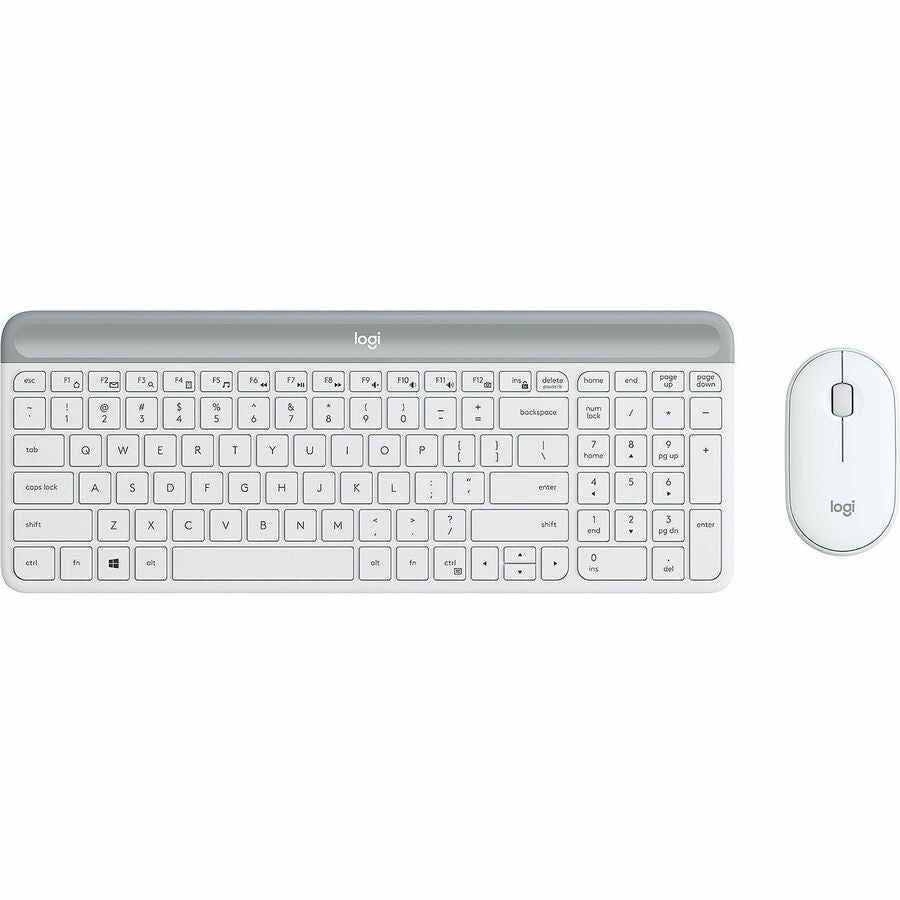 Logitech Slim Wireless Keyboard and Mouse Combo MK470 - USB Wireless RF - USB Wireless RF - Optical - 1000 dpi - Scroll Wheel - Symmetrical - AAA, AA - Compatible with Desktop Computer, Notebook for Windows - 1 Each
