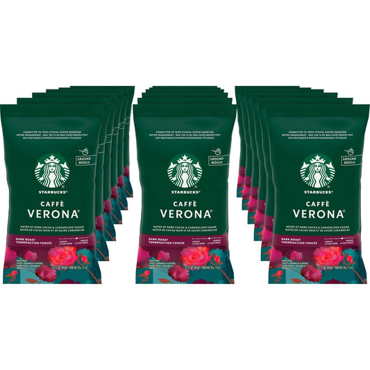 Starbucks Caffe Verona Coffee - Dark - 2.5 oz Per Pouch - Caffe Verona - 18 / Box
