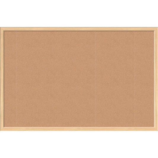 U Brands Cork Bulletin Board - 24" Board Height x 36" Board Width - Natural Cork Surface - Self-healing, Durable, Mounting System, Tackable, Sturdy - Birch Wood Frame - 1 Each