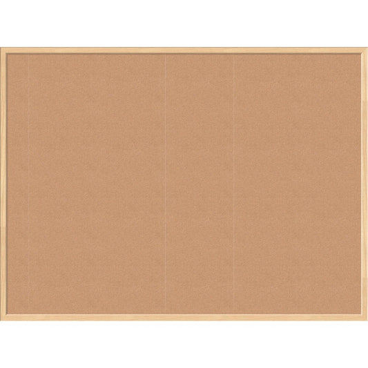 U Brands Cork Bulletin Board - 36" Board Height x 48" Board Width - Natural Cork Surface - Self-healing, Durable, Mounting System, Tackable - Birch Wood Frame - 1 Each
