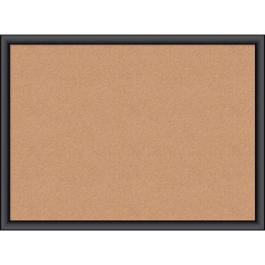 U Brands Self-Healing Cork Bulletin Pin Board - Natural Cork Surface - Self-healing, Durable, Mounting System, Tackable, Sturdy - Black Wood Frame - 1