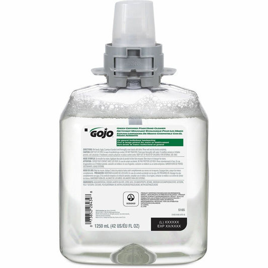 Gojo, FMX-12 Refill Green Certified Foam Hand Soap - 1.32 quart - Hand - Clear - Fragrance-free, Rich Lather, Antibacterial-free, Triclosan-free, Paraben-free, Phthalate-free, Bio-based - 1 Each
