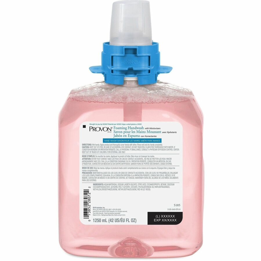 Provon FMX-12 Refill Foaming Handwash - Cranberry Scent - 1.32 quart - Kill Germs - Hand, Skin - Moisturizing - Pink - Rich Lather, Rich Lather, Bio-based - 1 Each