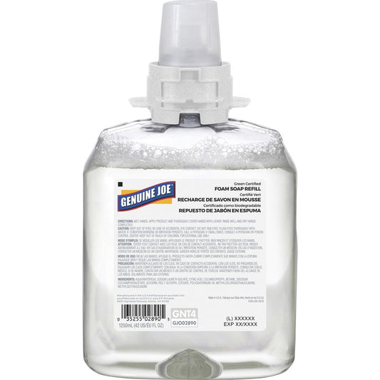 Genuine Joe Green Certified Soap Refill - Fragrance-free Scent - 1.32 quart - Hand, Skin - Clear - 1 Each