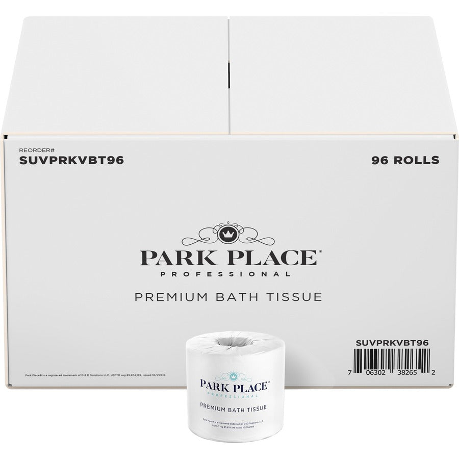 Park Place Double-ply Premium Bath Tissue Rolls - 2 Ply - 420 Sheets/Roll - Embossed Pattern - White - 1 Carton
