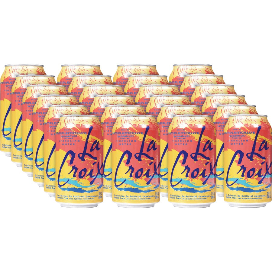 LaCroix Pamplemousse Flavored Sparkling Water - Ready-to-Drink - 12 fl oz (355 mL) - Grapefruit - 12/Pack - 2 / Carton