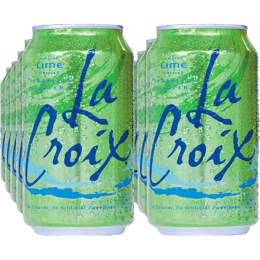 LaCroix Lime Flavored Sparkling Water - Ready-to-Drink - 12 fl oz (355 mL) - Lime - 12/Pack - 2 / Carton