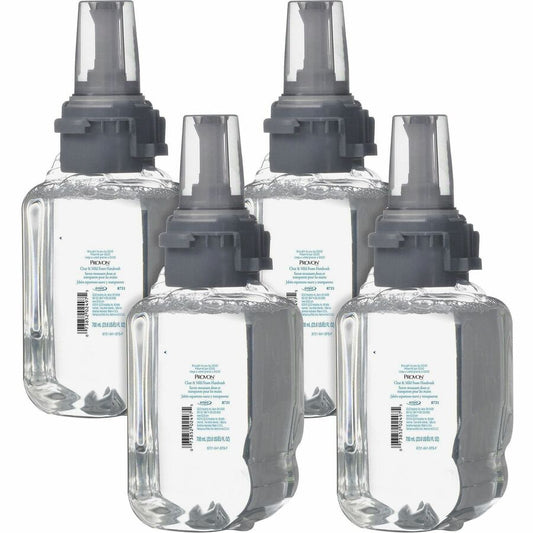 Provon ADX-7 Clear & Mild Foam Handwash - Fragrance-free Scent - 23.67 fl oz - Pump Bottle Dispenser - Kill Germs - Hand - Moisturizing - Clear - Rich Lather, Dye-free, Bio-based - 4 / Carton