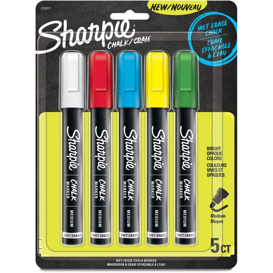 Sharpie Wet Erase Chalk Markers - Assorted Ink - Writing, Glass, Drawing - 1 Pack