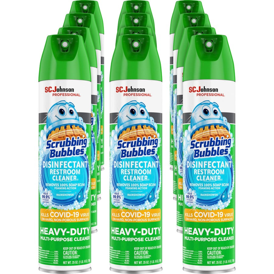 Scrubbing Bubbles&reg, Disinfectant Cleaner - Ready-To-Use - 25 fl oz (0.8 quart) - Non-porous, Heavy Duty, Fume-free - White - 12 / Carton