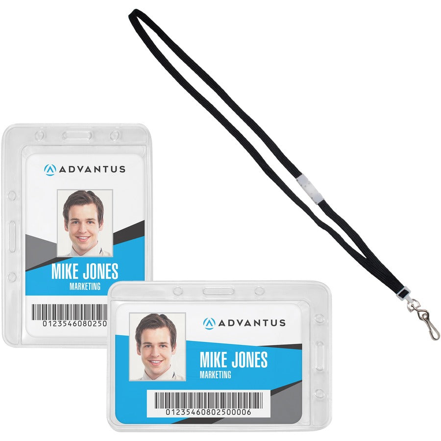 Advantus Antimicrobial ID & Security Pack - Horizontal/Vertical - Multicolor - 200 / Pack