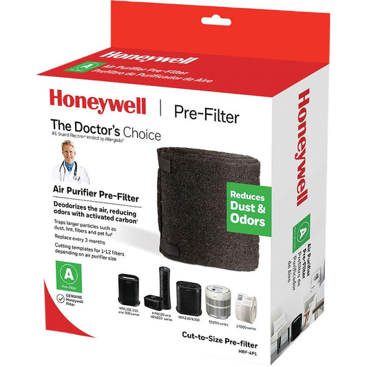 Honeywell Pre-Filter for Air Purifier - Activated Carbon Filter For - Air Purifier - Remove Odor, Remove Dust, Remove Fabric Fiber, Remove Pet Hair, Remove Airborne Particles - 47" Height x 15.5" Width x 0.1" Depth - 4 / Carton