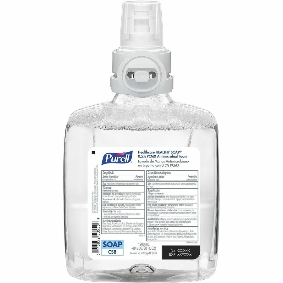PURELL&reg, CS8 HEALTHY SOAP™, 0.5% PCMX Antimicrobial Foam - Floral Scent - 1.27 quart - Hand, Skin - Clear - Anti-irritant - 2 / Carton