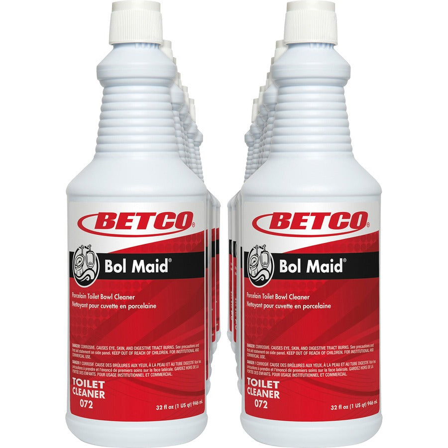 Betco Bol Maid Toilet & Urinal Cleaner - Ready-To-Use - 32 fl oz (1 quart) - 38.60 oz (2.41 lb) - Mint Scent - Blue - 12 / Carton