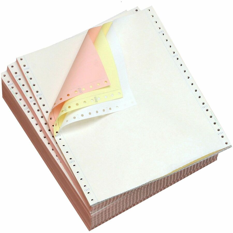 Domtar Continuous Paper - 9 1/2" x 11" - Acid-free, Carbonless, Perforated, Break Resistant, Fade Resistant, Non-yellowing - Canary, Multicolor - 900 / Carton