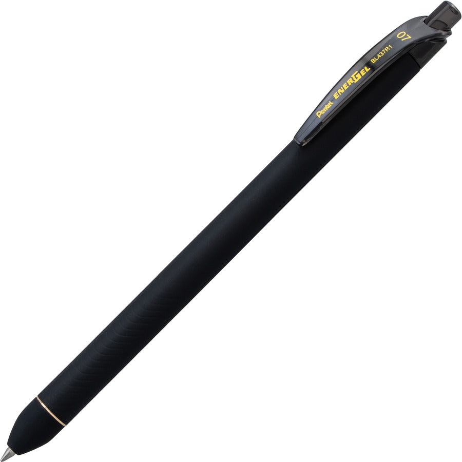 EnerGel 0.7mm Retractable Pens - Retractable - Black Ink - Liquid Gel Ink - Rubberized Barrel - 1 Dozen