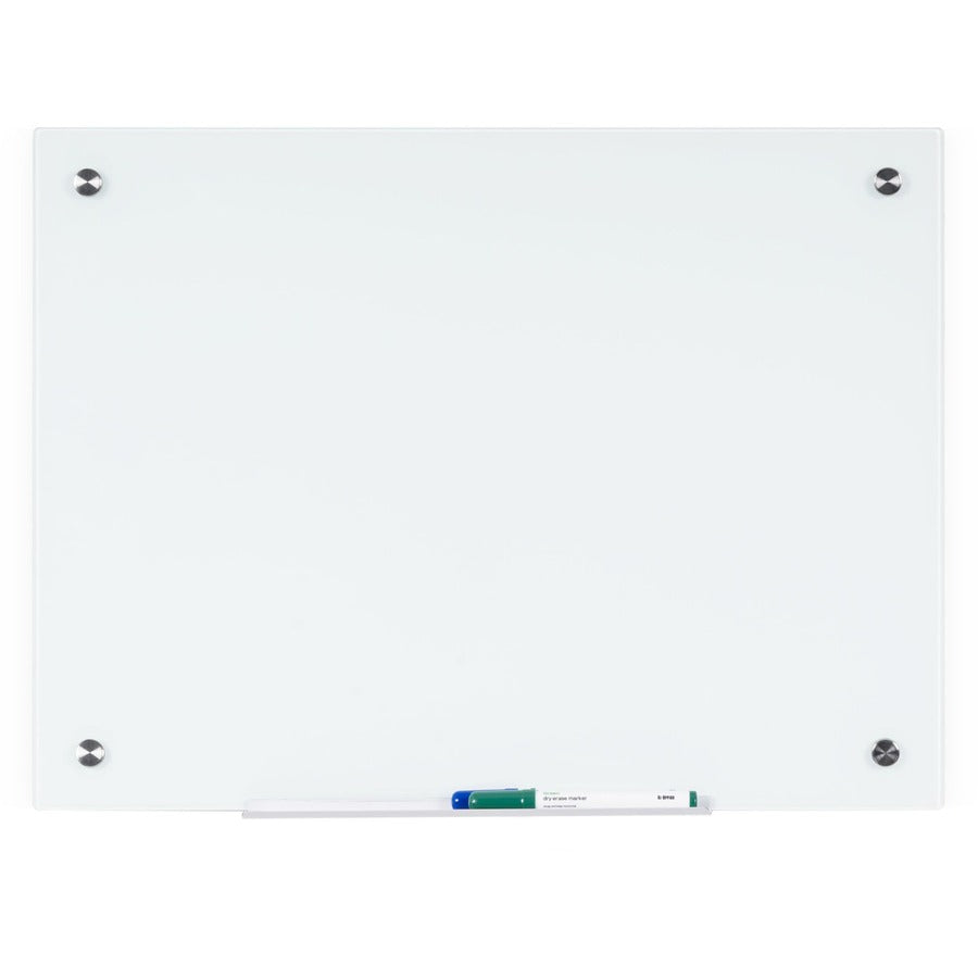 MasterVision Magnetic Glass Dry Erase Board - 48" (4 ft) Width x 72" (6 ft) Height - White Glass Surface - Rectangle - Horizontal/Vertical - Magnetic - 1 Each