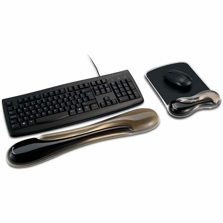 Kensington Duo Gel Mouse Pad Wrist Rest - 1.70" Height x 11.40" Width - Gray - Gel - 1 Each
