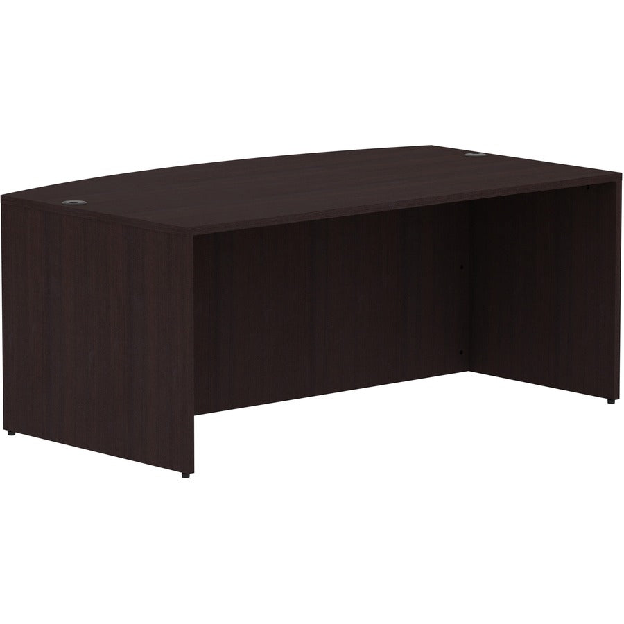 Lorell Essentials Series Bowfront Desk Shell - 29.5" Height x 72" Width x 41.4" Depth Desk Shell, 1" Thickness Top - Bow Front Edge - Finish: Espresso Laminate - 1 Each