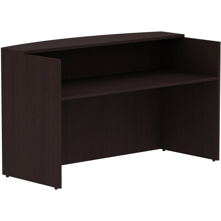 Lorell Essentials Series Front Reception Desk - 42.5" Height x 72" Width x 36" Depth Desk, 1" Thickness Top - Finish: Espresso Laminate - 1 Each