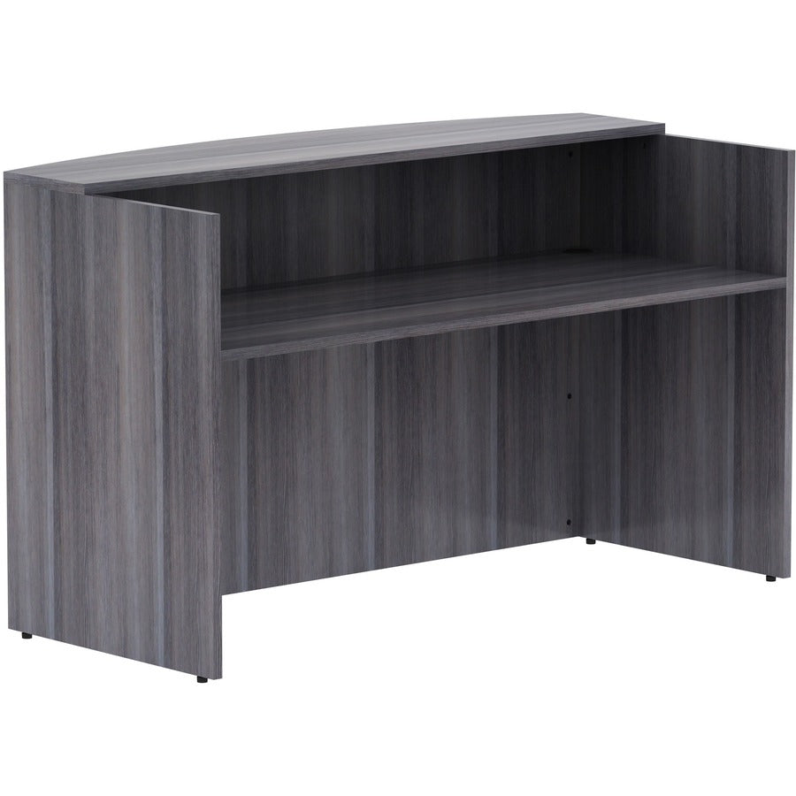 Lorell Essentials Series Front Reception Desk - 42.5" Height x 72" Width x 36" Depth Desk, 1" Thickness Top - Finish: Weathered Charcoal Laminate - 1 Each