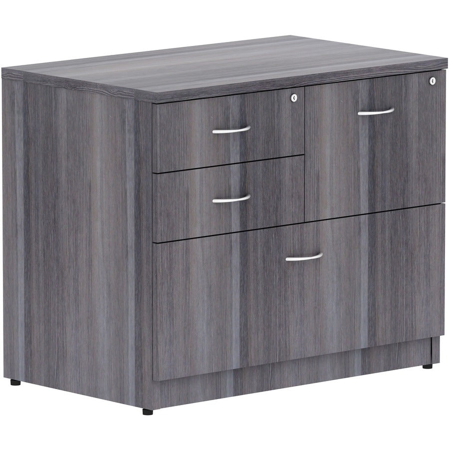 Lorell Essentials Series Box/Box/File Lateral File - 29.5" Height x 35.5" Width x 22" Depth Lateral File, 1" Thickness Top - Total Drawer(s): 4 - Finish: Weathered Charcoal Laminate - 1 Each