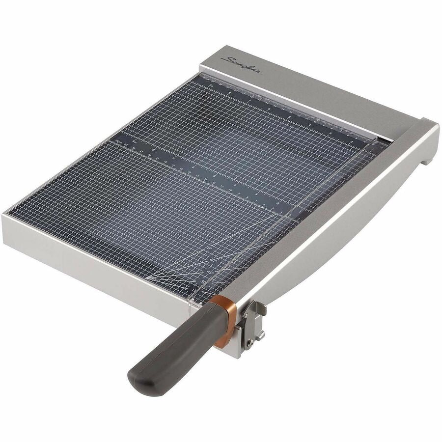 Swingline 1215G/1225G Guillotine Trimmer - 25 Sheet Cutting Capacity - 12" Cutting Length - Easy to Use, Built-in LED, Sturdy - Wood, Plastic - Silver - 1 Each