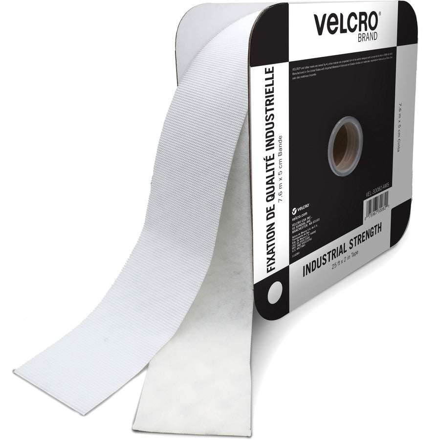 VELCRO&reg, Industrial Fastener Tape - 25 ft Length x 2" Width - White - 1 Roll