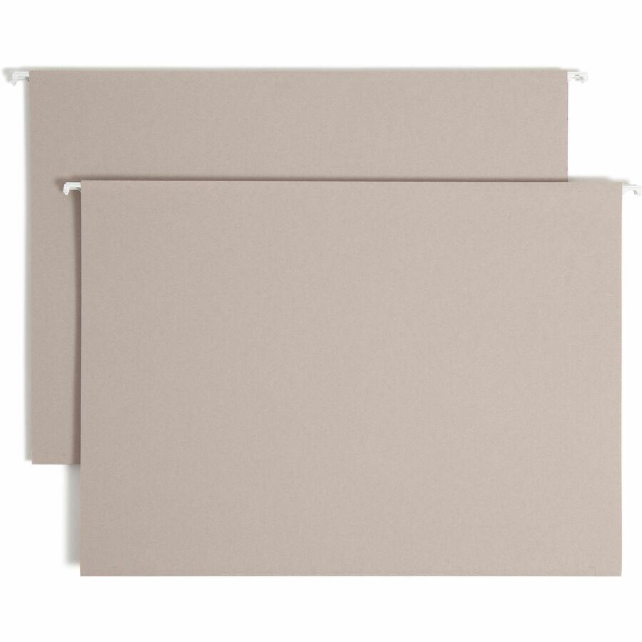 Smead TUFF 1/3 Tab Cut Legal Hanging Folder - 8 1/2" x 14" - 3" Expansion - Top Tab Location - Assorted Tab Position - 14 pt. - Steel Gray - Bend Resistant, Heavy Duty, Tear Resistant, Reinforced Rod - 10% Recycled - 18 / Box