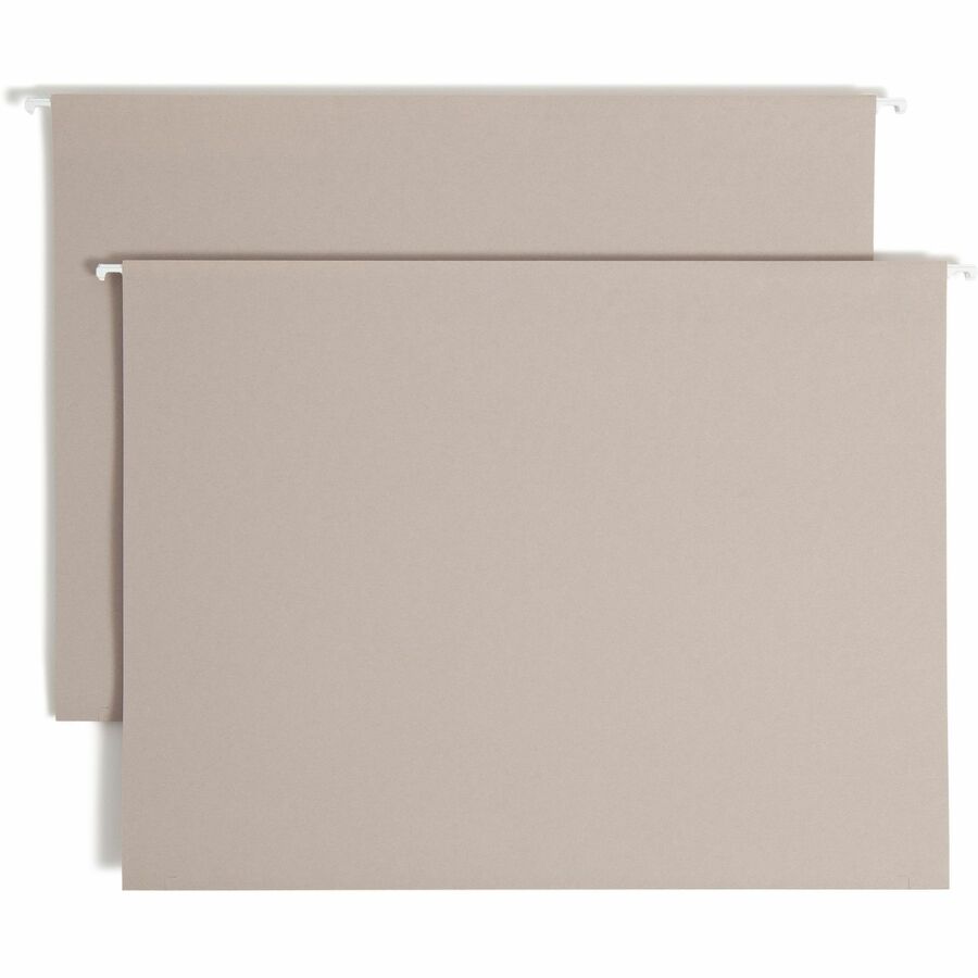 Smead TUFF 1/3 Tab Cut Legal Hanging Folder - 8 1/2" x 14" - 4" Expansion - Top Tab Location - Assorted Tab Position - Steel Gray - Bend Resistant, Heavy Duty, Tear Resistant, Reinforced Rod - 10% Recycled - 18 / Box
