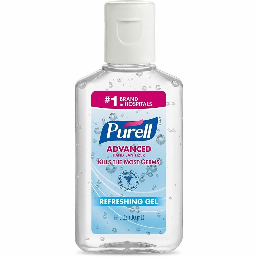 PURELL&reg, Hand Sanitizer Gel - 1 fl oz - Flip Top Bottle Dispenser - Kill Germs - Hand - Clear - 250 / Carton