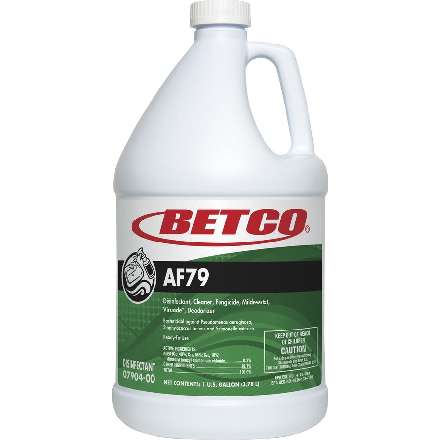 Betco AF79 Acid-Free Restroom Cleaner - Ready-To-Use - 128 fl oz (4 quart) - Citrus Bouquet Scent - Disinfectant, Deodorize, Long Lasting, Rinse-free - Clear Blue - 1 Each