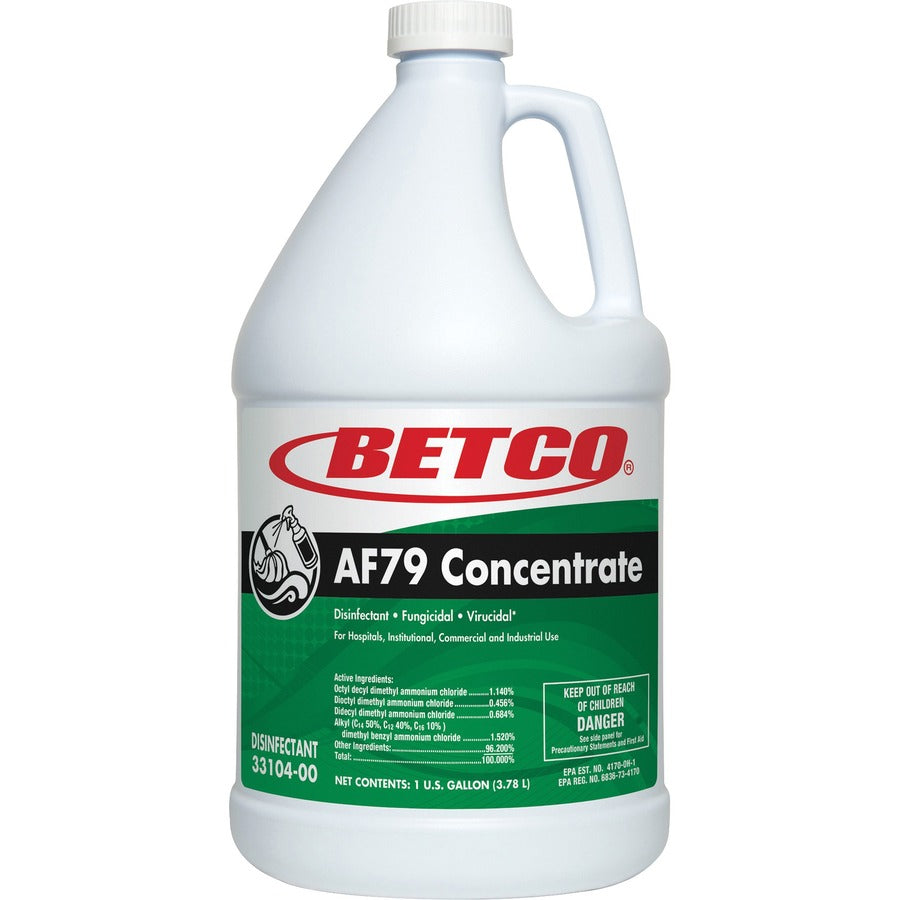 Betco AF79 Concentrate Disinfectant - Concentrate - 128 fl oz (4 quart) - Ocean Breeze Scent - Deodorize, Disinfectant, Non-abrasive - Green - 1 Each