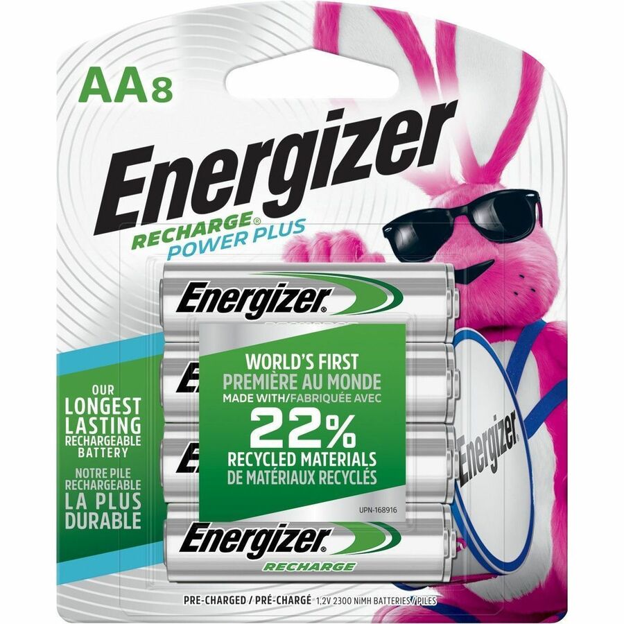 Energizer AA Nickel Metal Hydride Battery - For Multipurpose - Battery Rechargeable - AA - 2300 mAh - 8 / Pack