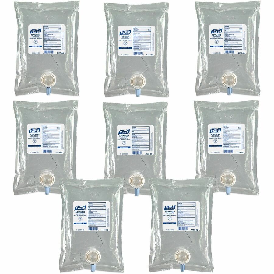 PURELL&reg, Hand Sanitizer Gel - Fragrance-free Scent - 1.06 quart - Kill Germs - Hand, Skin - Clear - Dye-free, Fragrance-free, Unscented, Bio-based - 1 Each