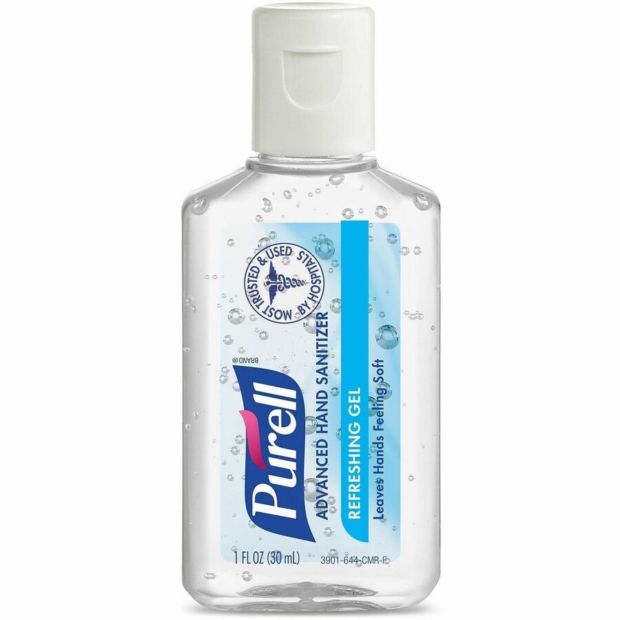 PURELL&reg, Advanced Hand Sanitizer Gel - 1 fl oz - Bottle Dispenser - Kill Germs - Skin, Hand - Clear - 72 / Carton