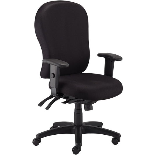 Eurotech 4x4 Task Chair - High Back - 5-star Base - Perfection Black - Armrest - 1 Each