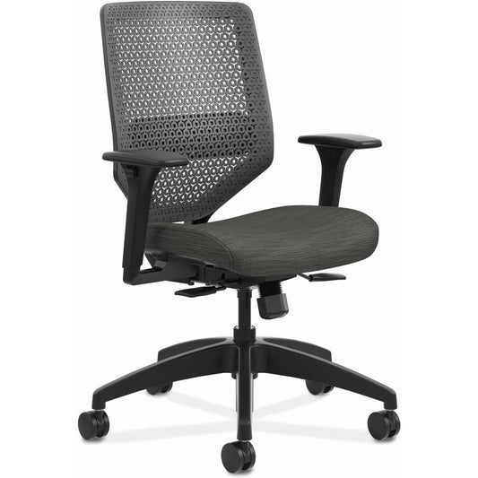 HON Solve Task Chair - Ink Seat Color - Foam Seat Material - Charcoal Back Color - Mesh Back Material - Black Frame Color - Mid Back - 5-star Base - Armrest - 1 Each
