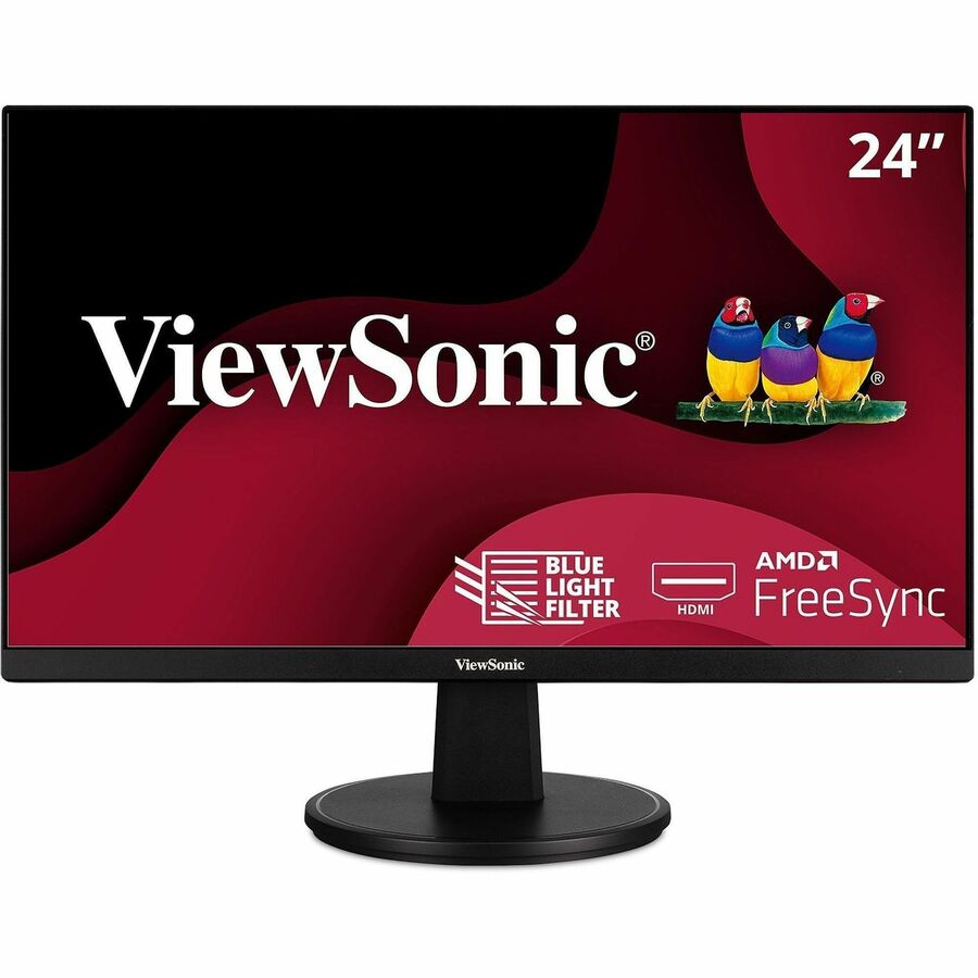 ViewSonic Value VA2447-MH 24" Class Full HD LED Monitor - 16:9 - Black - 23.8" Viewable - Multi-domain Vertical Alignment (MVA) - LED Backlight - 1920 x 1080 - 16.7 Million Colors - Adaptive Sync - 250 Nit - 5 ms - 100 Hz Refresh Rate - Speakers - Tilt...