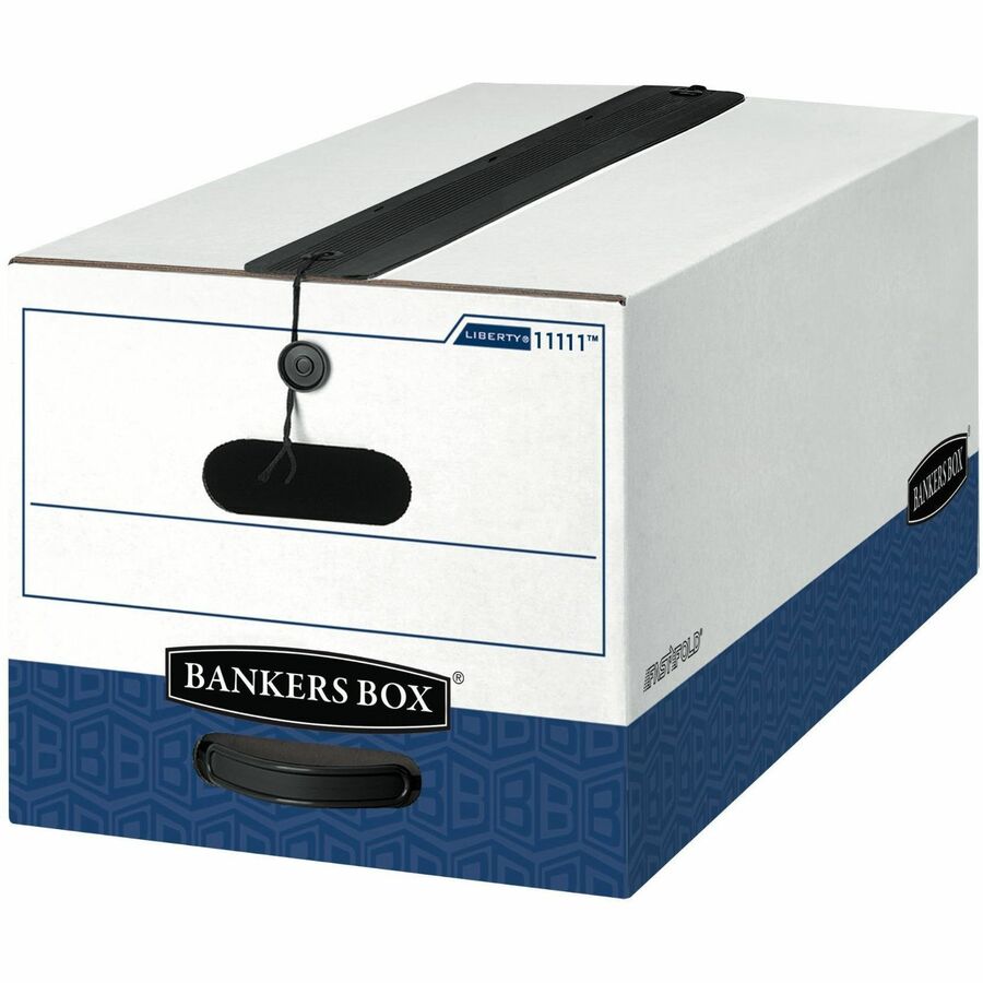 Bankers Box Liberty Plus Heavy-duty Letter File Box - Internal Dimensions: 12" Width x 24" Depth x 10" Height - External Dimensions: 12.3" Width x 24.1" Depth x 10.8" Height - Media Size Supported: Letter - String/Button Tie Closure - Heavy Duty - Stac...