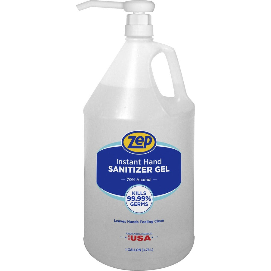 Zep Hand Sanitizer Gel - Clean Scent - 1 gal - Pump Dispenser - Kill Germs - Hand - Clear - Residue-free - 1 Each