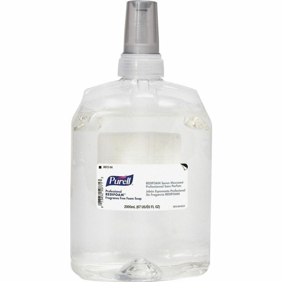 PURELL&reg, CXR Refill Fragrance Free Foam Soap - 2.11 quart - Bacteria Remover - Hand - Antibacterial - Non-clog, Preservative-free, Paraben-free, Fragrance-free, Dye-free, Phthalate-free - 1 Each
