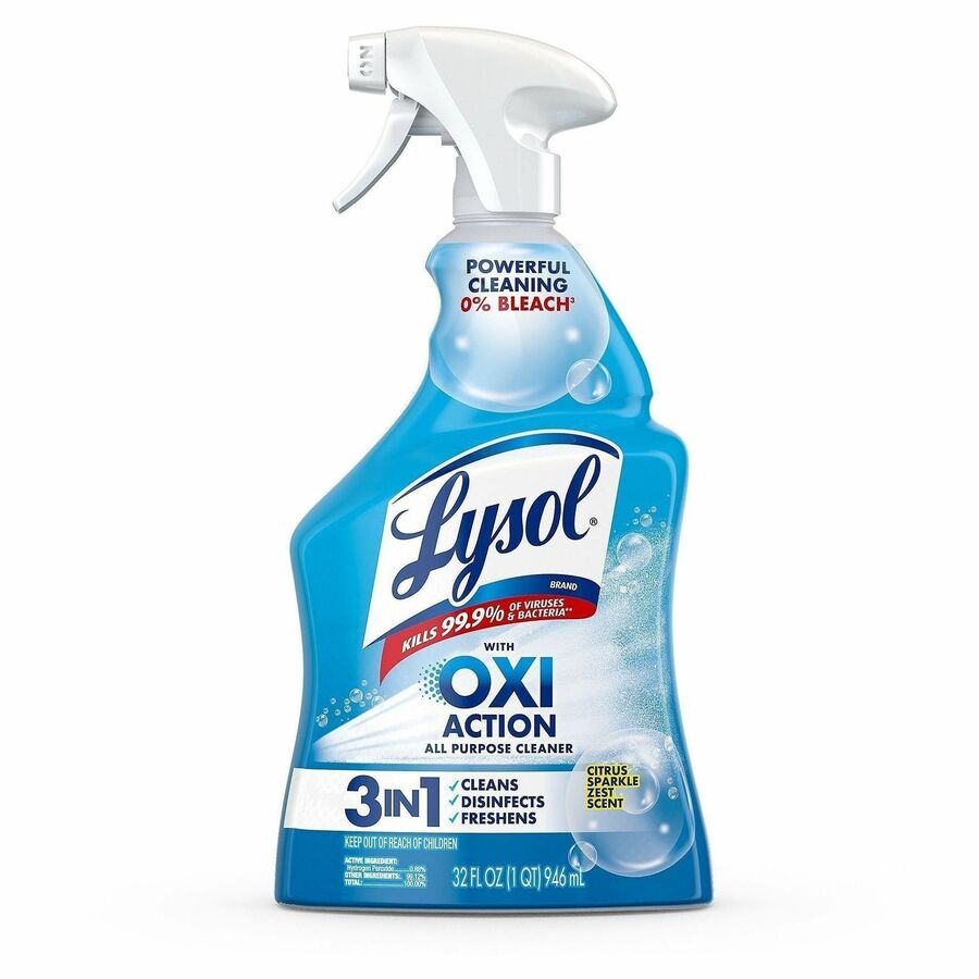 Lysol Hydrogen Peroxide Cleaner - 32 fl oz (1 quart) - Citrus Scent - Residue-free, Long Lasting, Easy to Use, Bleach-free, Disinfectant Spray Bottle - 1 Each