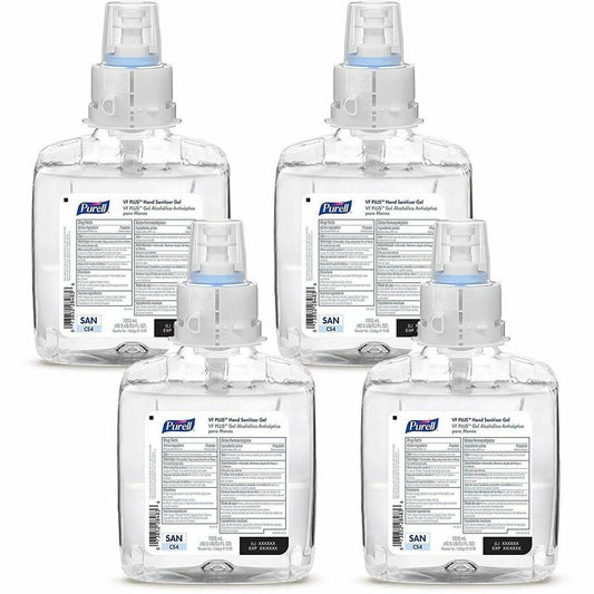 PURELL, VF PLUS Hand Sanitizer Gel Refill - Clean Scent - 1.27 quart - Kill Germs, Bacteria Remover - Hand, Restaurant, Cruise Ship - Quick Drying, Fragrance-free, Dye-free, Hygienic - 1 Carton