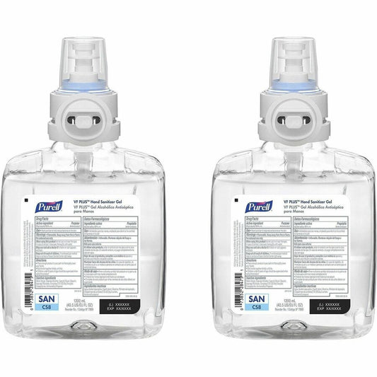 PURELL, VF PLUS Hand Sanitizer Gel Refill - 1.27 quart - Kill Germs, Bacteria Remover - Hand, Restaurant, Cruise Ship - Quick Drying, Fragrance-free, Dye-free, Hygienic - 1 Carton