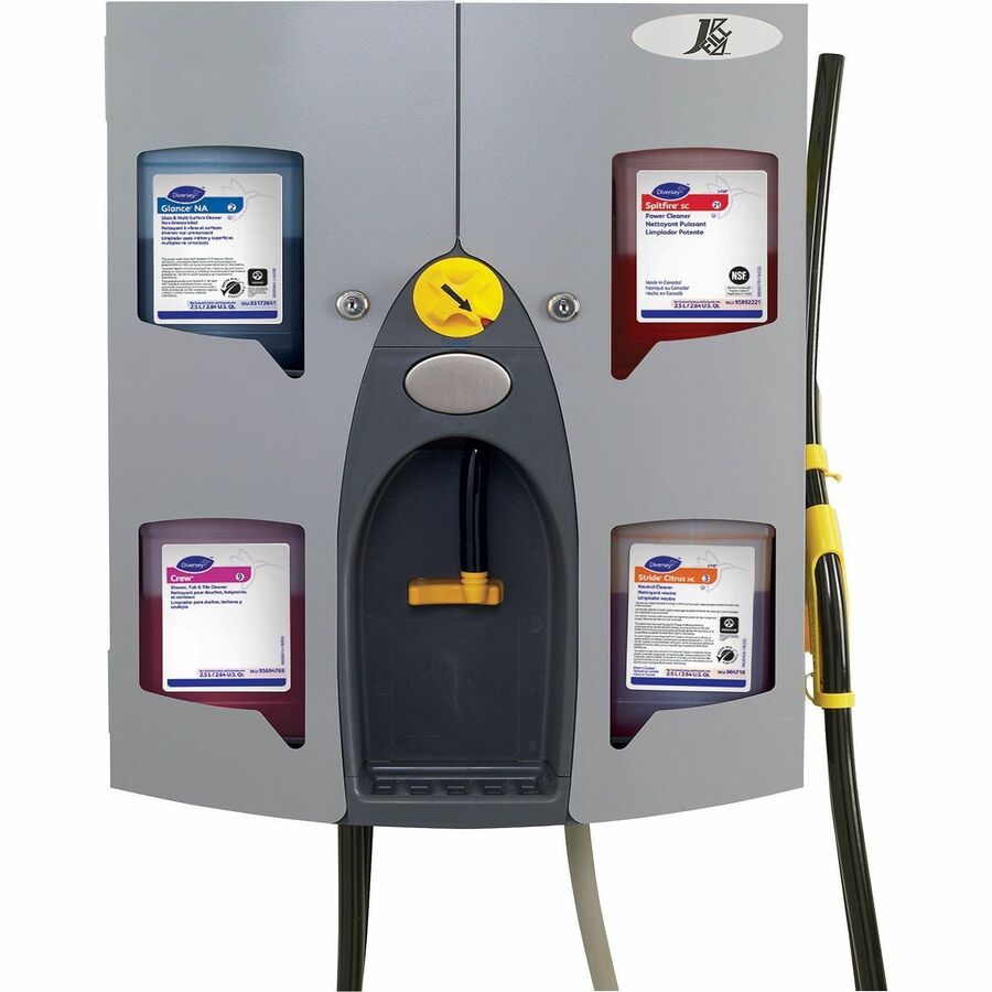 Diversey J-Fill QuattroSelect Dispensing System, 24-1/4"H x 18-1/2"W x 7-1/2"D, Gray - 24.3" Height x 18.5" Width x 7.5" Depth - Gray - 1 Each